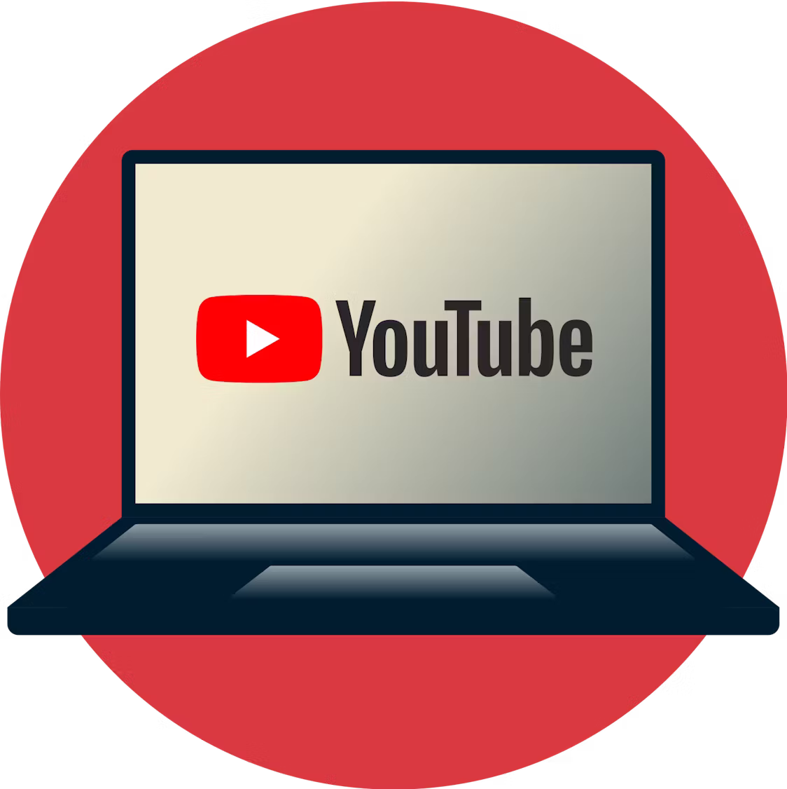 Logo de YouTube sur un &eacute;cran d'ordinateur portable.