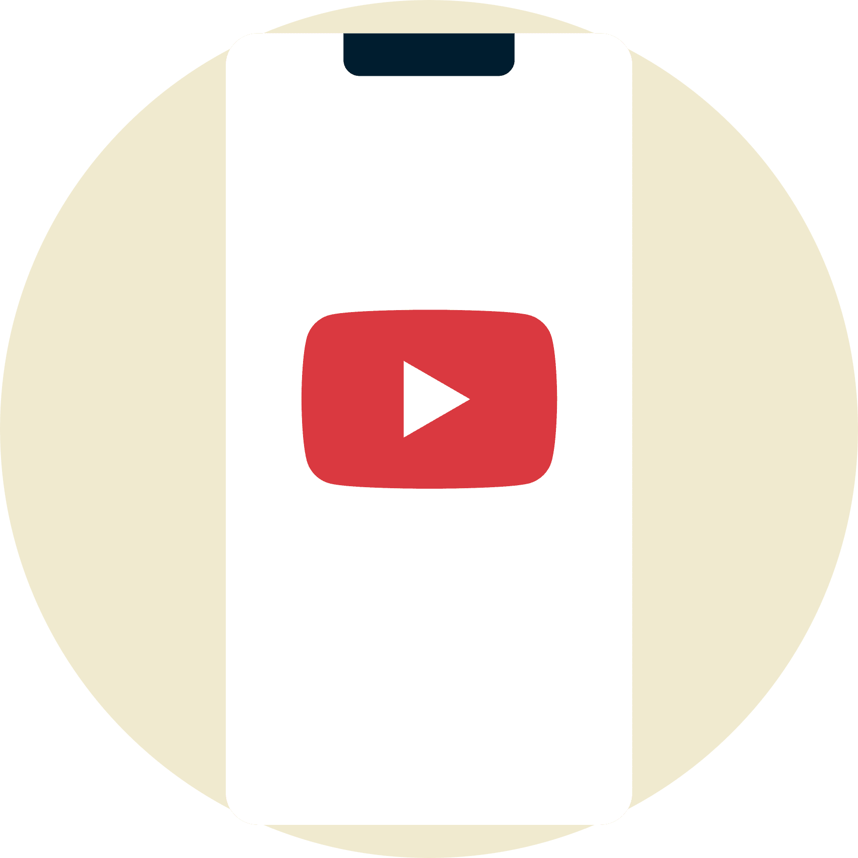 Logo YouTube sur un appareil mobile.